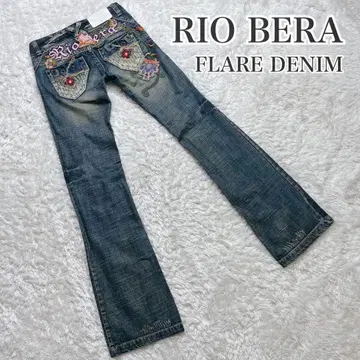 새상품급 Rio Bera 리오베라 플레어 데님 자수 y2k archive