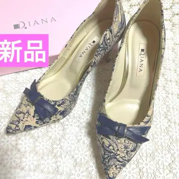 DIANA*미사용 새상품 토와루주이 패턴 리본 펌프스 23