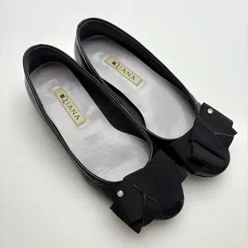 다이애나 발레 슈즈 리본 큐빅 펌프스 블랙 22cm