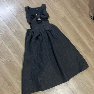 F.modern 빅 리본 울 원피스 그레이 프리