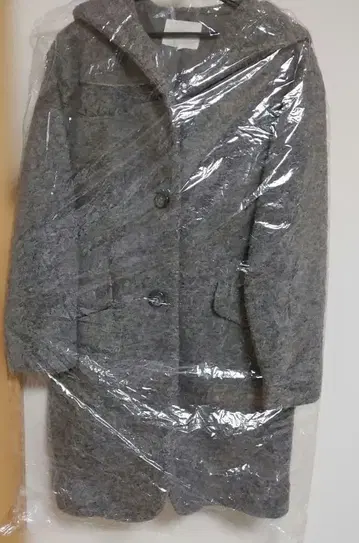 주말 가격 인하 ehka sopo 그레이 울 혼방 후드 부착 코트