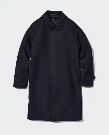 유니클로 싱글 브레스티드 코트 네이비