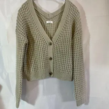 로리즈팜 M 베이지 V넥 니트 가디건