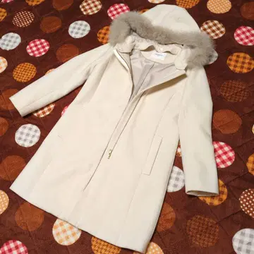 OPAQUE.CLIP 후드 부착 화이트 롱 코트