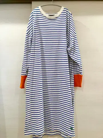 ALDIES 스트라이프 롱 원피스 파랑 오렌지