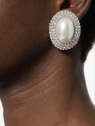 펄 크리스탈 오벌 귀걸이