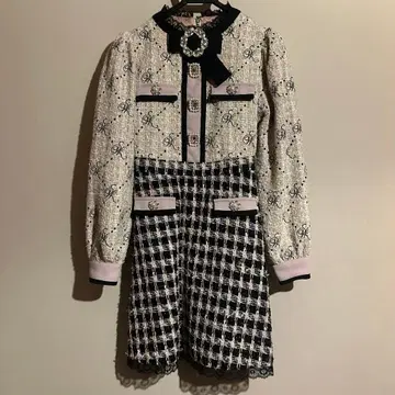 Swankiss 스완키스 트위드 원피스 핑크