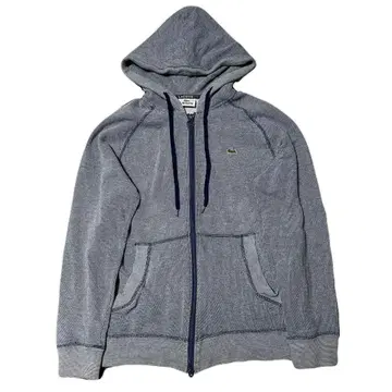 라코스테 풀 집업 코튼 후드 맨투맨 그레이 악어 로고 자수