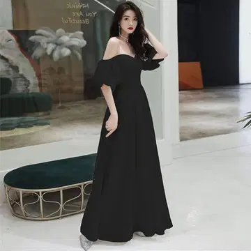 오프숄더 블랙 드레스 2차 모임