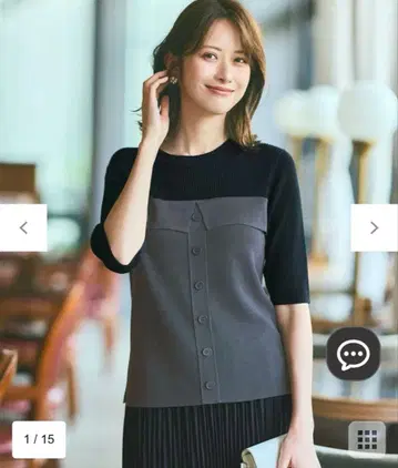 ANY SIS 뷔스티에풍 니트 (차콜 네이비)