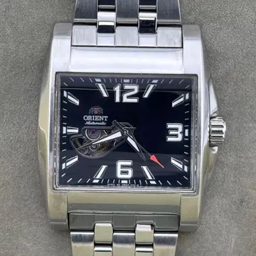 레어 새상품급 오리엔트 DBAA-C1-B 스퀘어 남성용 자동 시계