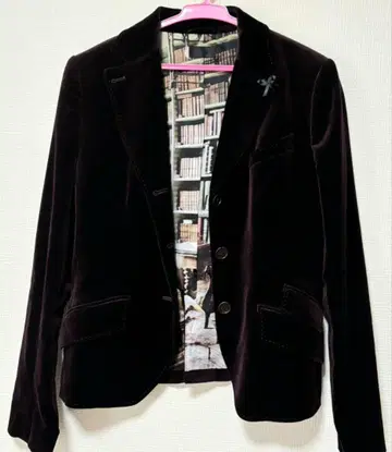 PALM SMITH 자켓 벨벳 다크 브라운 안감도 멋스러움