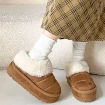 통굽 볼륨 라인솔 퍼 슬립온 어그 부츠 6494 L