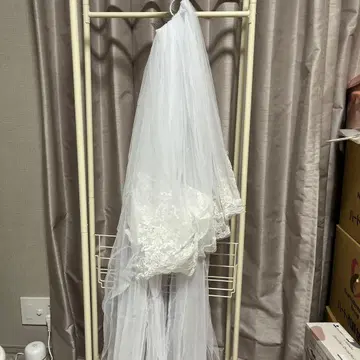 웨딩 롱 베일 레이스 자수 3m