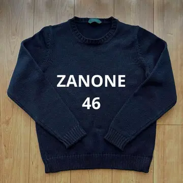 ZANONE 미들 게이지 블랙 크루넥 니트 46