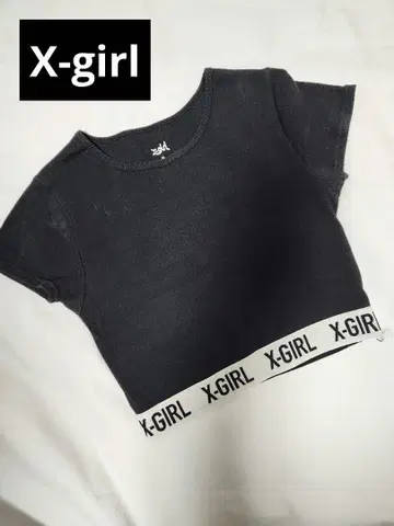X-GIRL 블랙 크롭 T셔츠 M