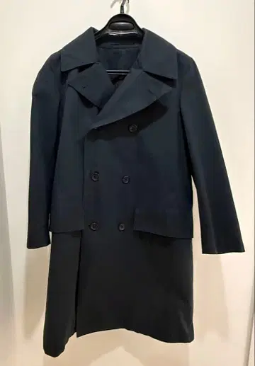 MARGARET HOWELL 네이비 더블 브레스트 트렌치코트