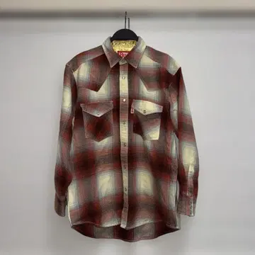 90s Budweiser 옴브레 체크 웨스턴