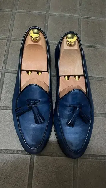 버윅 4951 블루 가죽 태슬 로퍼 사이즈 42