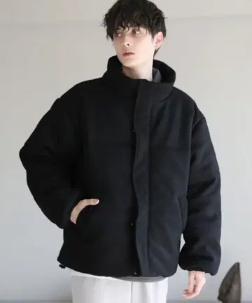 ETELIO 멜톤 스탠드넥 에코 다운 자켓