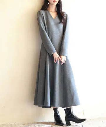 A라인 고아드 원피스 L 차콜