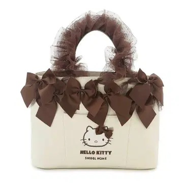 헬로키티 스나이델 홈 프릴백 토트백 브라운 튤