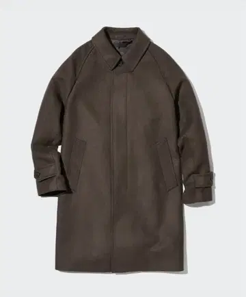 유니클 싱글 브레스티드 코트 브라운