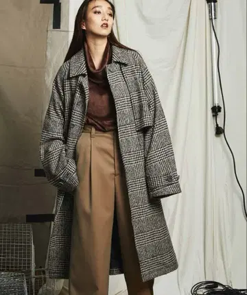 MAISON SPECIAL silk tweed check coat