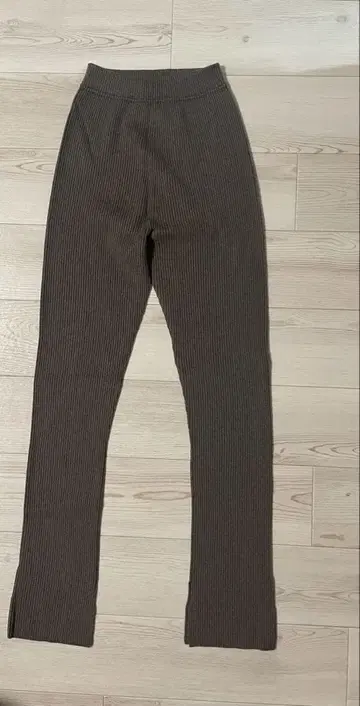 두지엠 클라세 리브 니트 팬츠 레깅스 브라운 프리 사이즈