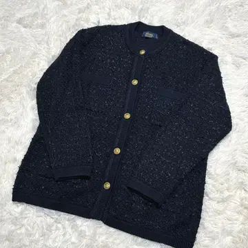 [ 컨디션 최상 ] 저널 스탠다드 리룸 트위드 니트 자켓 골드 버튼