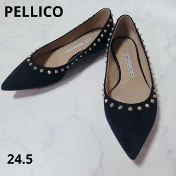 새상품급 펠리코 PELLICO 스터드 스웨이드 펌프스 네이비 24.5