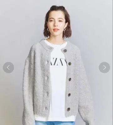 BEAUTY&YOUTH 울 알파카 블렌드 부클 니트 가디건