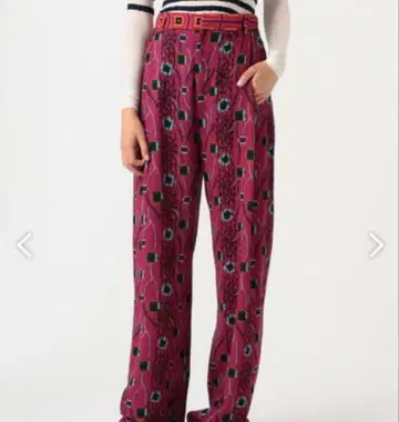 MANTERO 울 프린트 와이드 팬츠