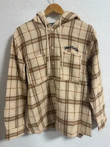 택 포함 새상품 RODEO CROWNS 체크 무늬 보아 후드 부착 셔츠