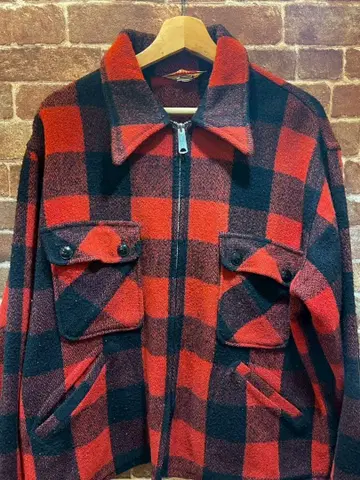 60s 빈티지 울 버팔로 체크 CPO 자켓