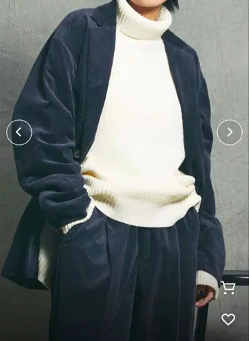 네이비 코듀로이 테일러드 자켓 팬츠 셋업