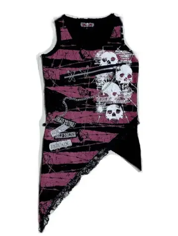 MADGirl 머드걸 슬리브리스 상의 머드 펑크 미사용 블랙