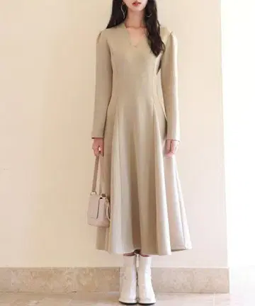 A라인 고아드 원피스 M 베이지