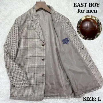 이스트 보이 포맨 글렌체크 트위드 셔츠 자켓 L 일본제