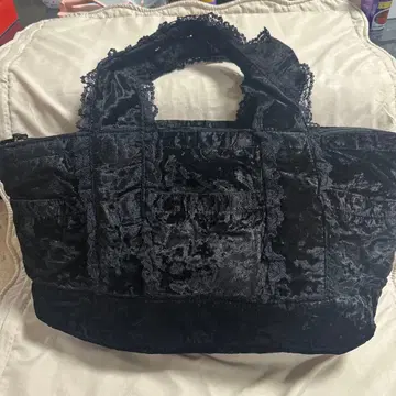 피치 존 토트백 벨로아 블랙 L 사이즈