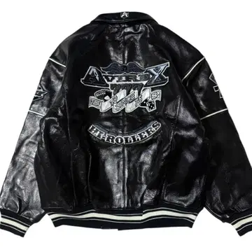 컨디션 최상 AVIREX 백 로고 버시티 자켓 킹 사이즈 XXL 블랙