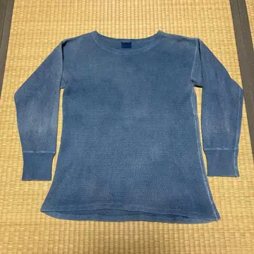 Thermal 3-D 블루 L 와플 편직 긴팔 티셔츠