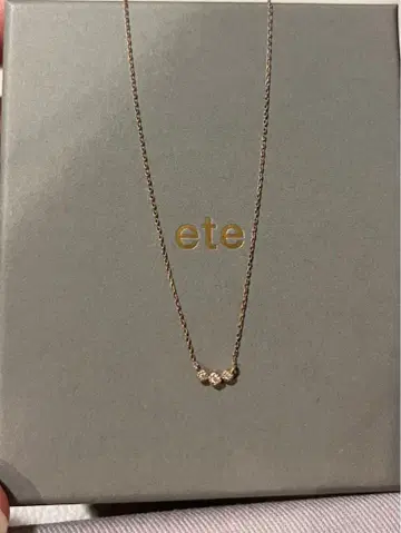 ete 핑크 골드 K10 목걸이 다이아 3연