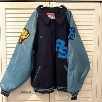 스펀지밥 자수 바시티 자켓 구제 의류 USA