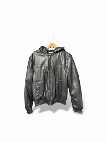 ZARA 인조 가죽 후디드 자켓