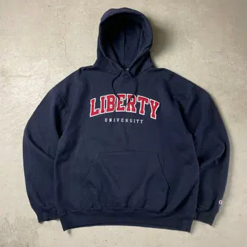 00년대 Champion 칼리지 로고 와펜 후드 맨투맨 XL