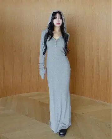 searoomlynn 후디 슬림 컷 드레스