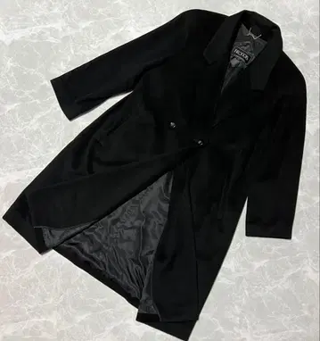 새상품급 캐시미어 100% 롱 코트 블랙 9호 어깨 패드 포함 포멀