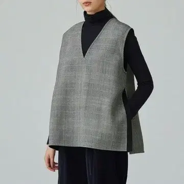 새상품급 투모로우랜드 울 실크 블록 투스 4-way 베스트 S 36