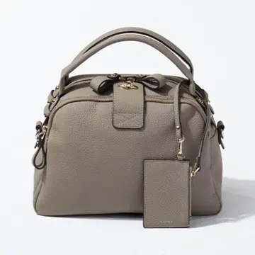 그레이 가죽 핸드백 스트랩 포함